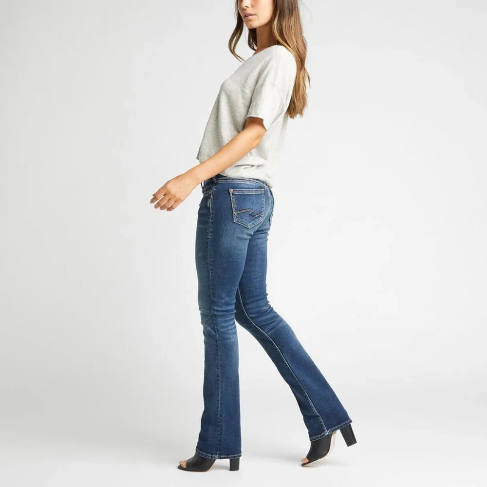 Silver Jeans New Womens Suki Mid Rise Slim Bootcut Jeans Fluid Denim Size 26/31